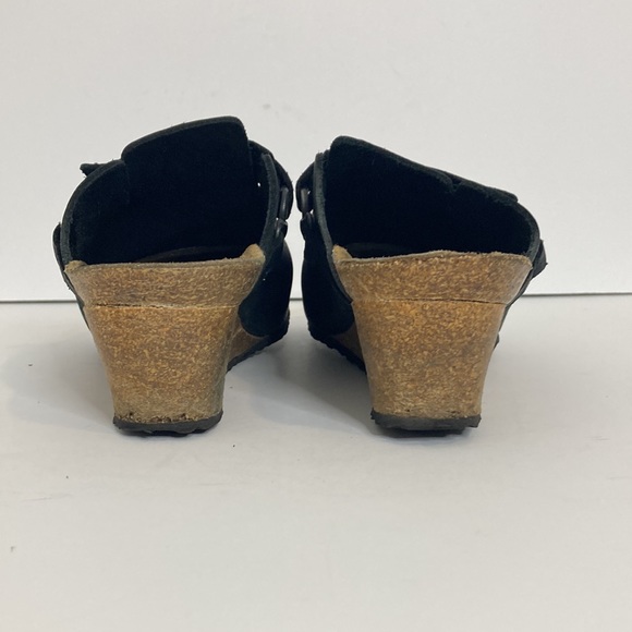 Birkenstock Papillio Clogs Womens 6 Black Wedge Mule Comfy Shoes - Picture 4 of 13